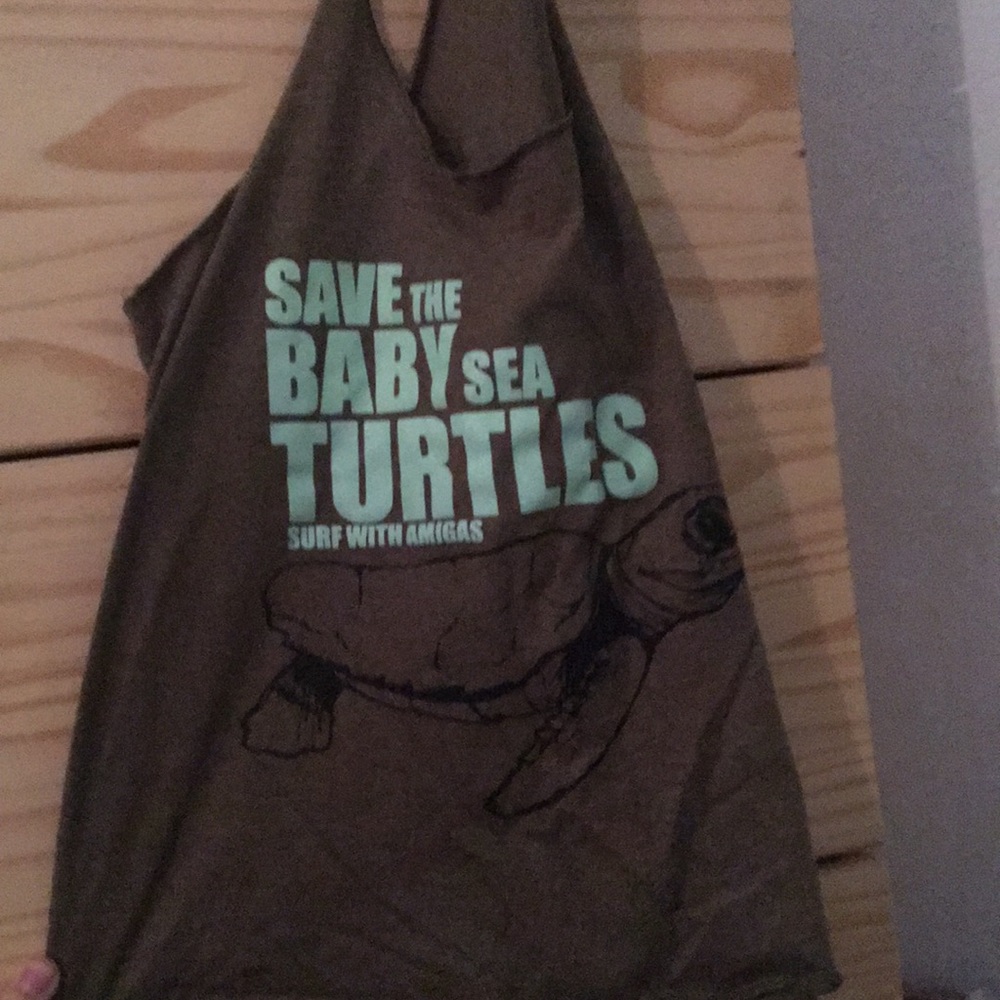 “Save the baby sea turtles” tank